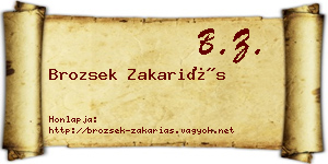Brozsek Zakariás névjegykártya